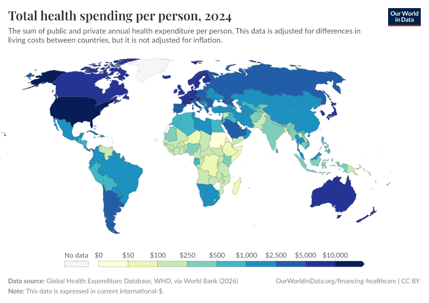 A thumbnail of the "Total health spending per person" chart