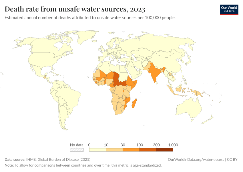 A thumbnail of the "Death rate from unsafe water sources" chart