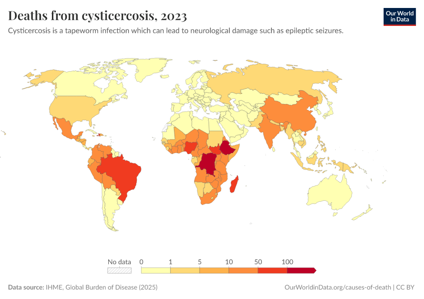 A thumbnail of the "Deaths from cysticercosis" chart