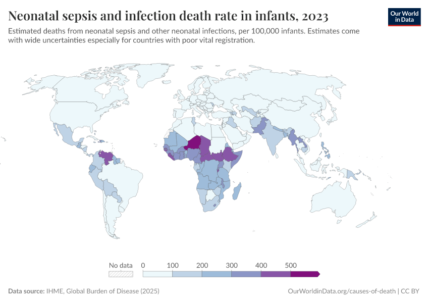 A thumbnail of the "Neonatal sepsis and infection death rate in infants" chart
